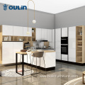 White simple acrylic high gloss kitchen cabinet